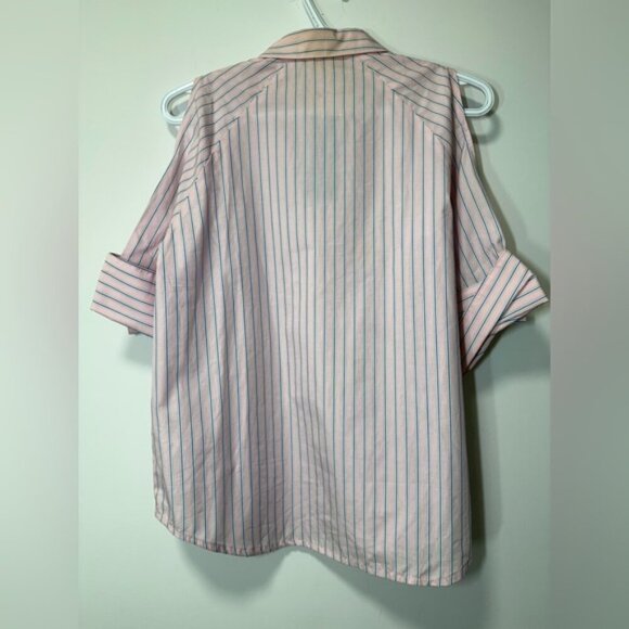 NWT Tox Tout A Coup Striped Cut Out Button Down Shirt size XS - Picture 9 of 14